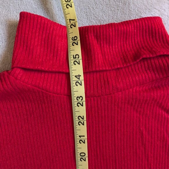 APT 9 WOMEN'S TURTLENECK RED TOP XS Extra Small Long Sleeve Soft Bright Sleeves - Picture 4 of 5